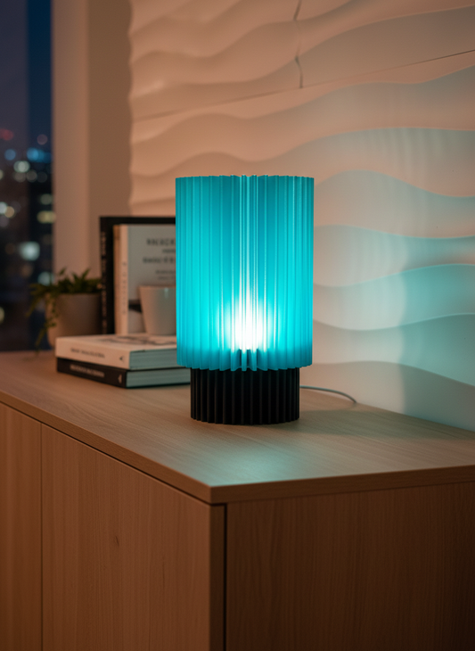 A Modern Minimalist Vertical Rib Lamp