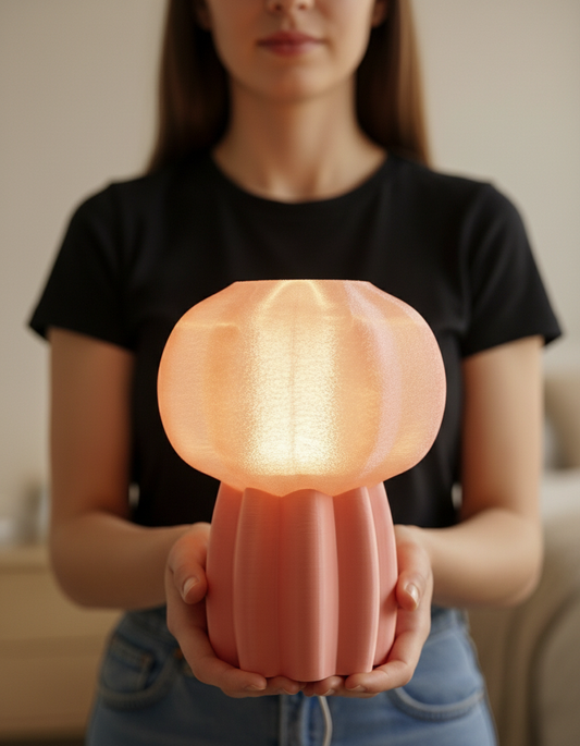 Soft Glow Cactus/Gourde-Inspired Lamp